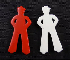Novelty Plastic Vintage Jewelry Sailors Set Duette Pin Brooches
