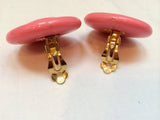 Pink Clip on Earrings Retro Vintage Jewelry