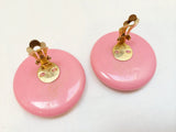 Pink Clip on Earrings Retro Vintage Jewelry