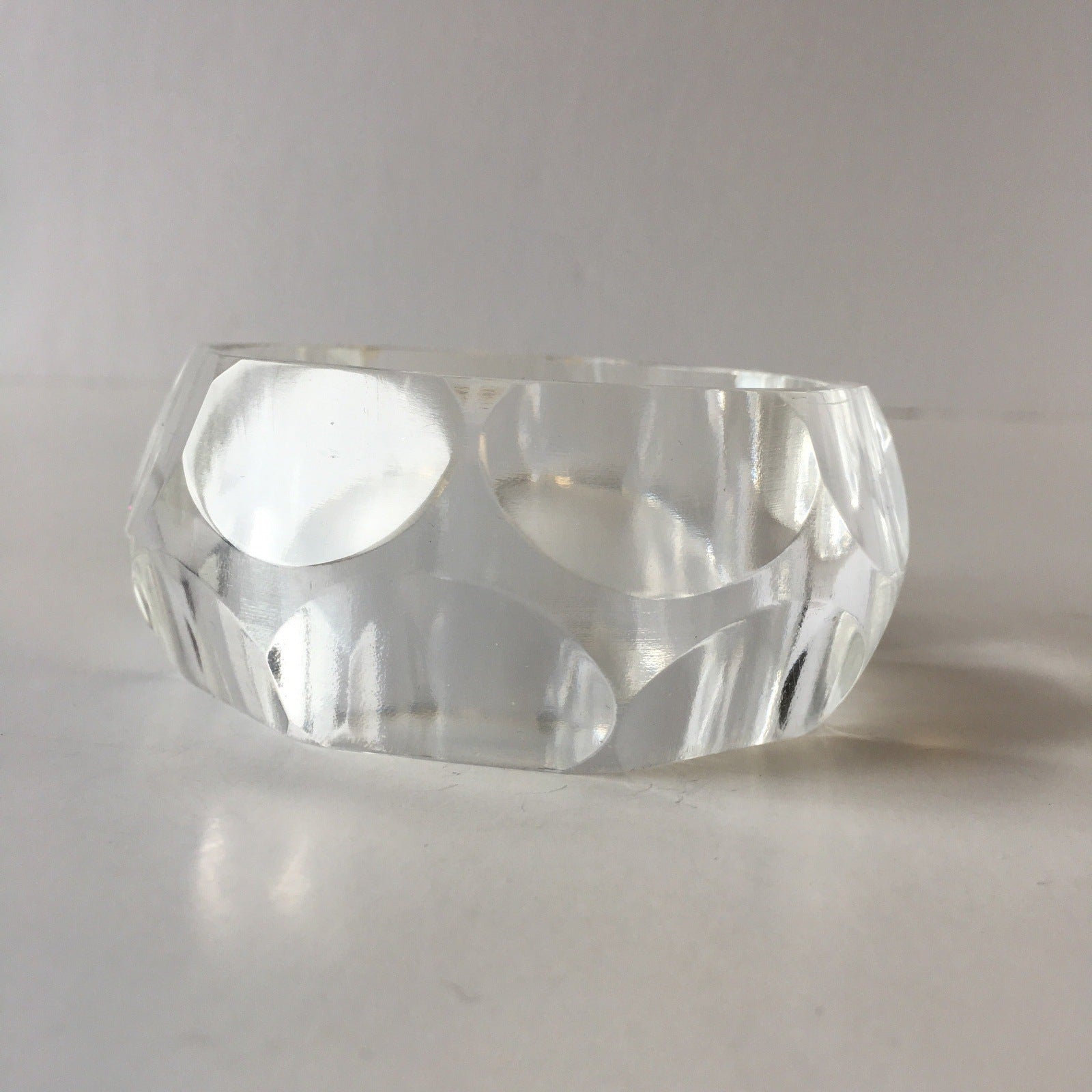 Clear Plastic Bangle Bracelet Contemporary Costume Jewelry