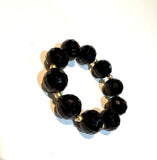 Black Crystal Beads Stretch Bracelet