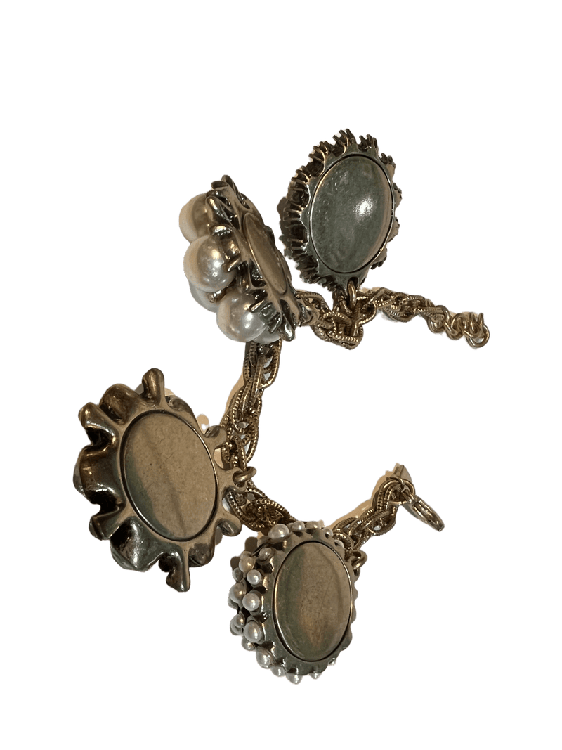 Pearls and Rhinestones Chain Link Bracelet