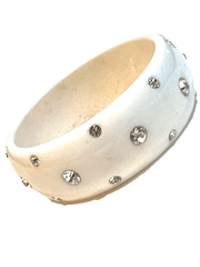 Sparkling Crystals Retro White Bangle