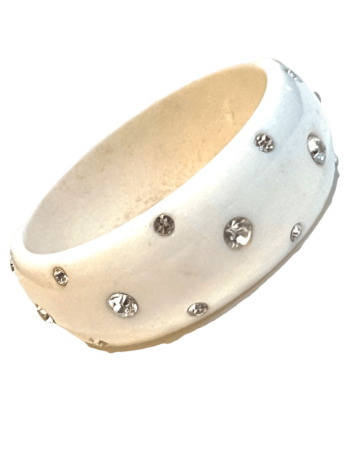 Sparkling Crystals Retro White Bangle