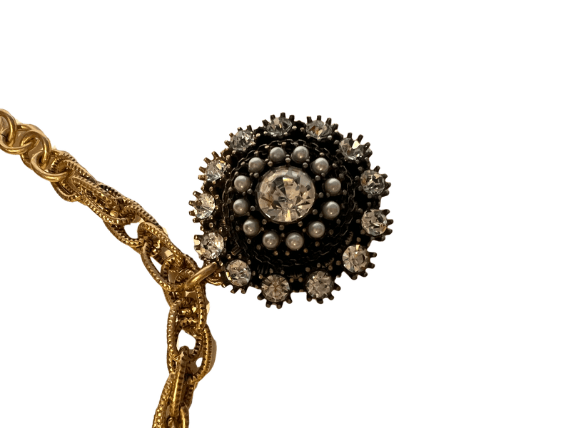 Pearls and Rhinestones Chain Link Bracelet