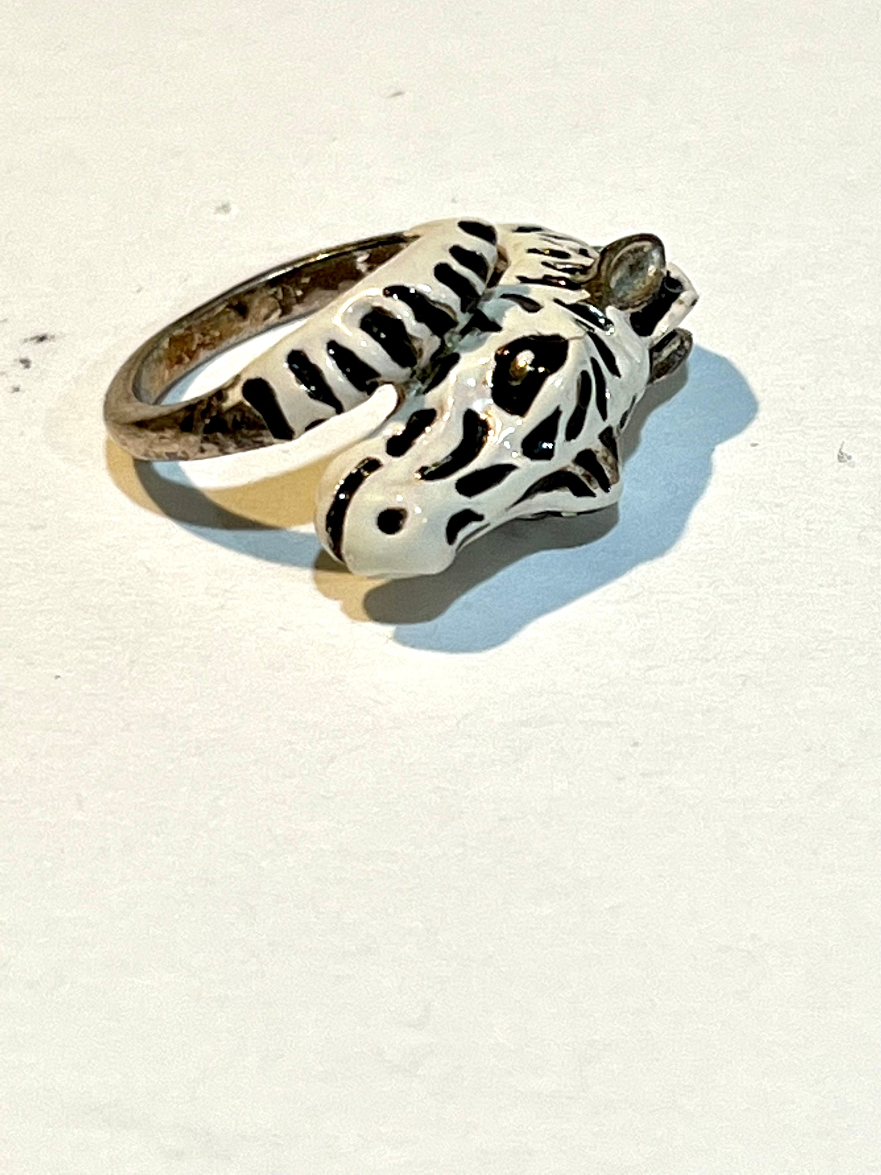 Figural Zebra Ring