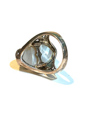 Vintage Marcasite Mother of Pearl Ring