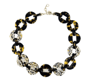 J.Crew Faux Tortoise with Rhinestone Link Necklace