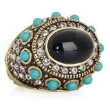 Heidi Daus Jewelry Swarovski Crystal Turquoise Onyx Ring