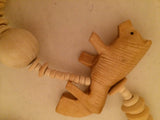 Ethnic Handmade Vintage Jewelry Wooden Beads Whimsical Animal Figural