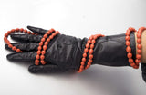 Orange Nature Seed Beads Long Necklace Handcrafted Jewelry