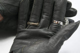 Black Leather Short Gloves Vintage Accessories