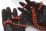 Orange Nature Seed Beads Long Necklace Handcrafted Jewelry