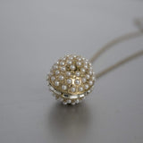 Pearls Egg Pendant Golden Chain Necklace Vintage Jewelry