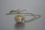 Pearls Egg Pendant Golden Chain Necklace Vintage Jewelry