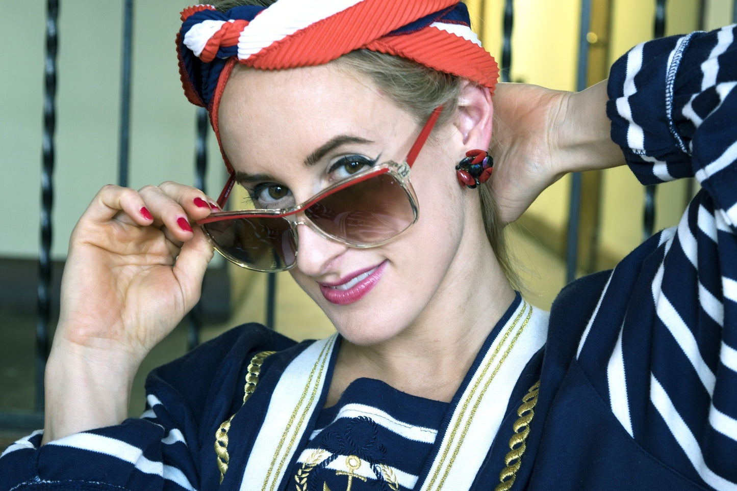 Red Framed Sunglasses Vintage Accessory