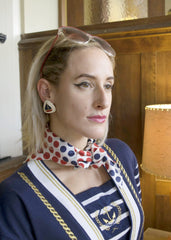 Red White Blue Polka Dots Triangle Scarf Vintage Accessories
