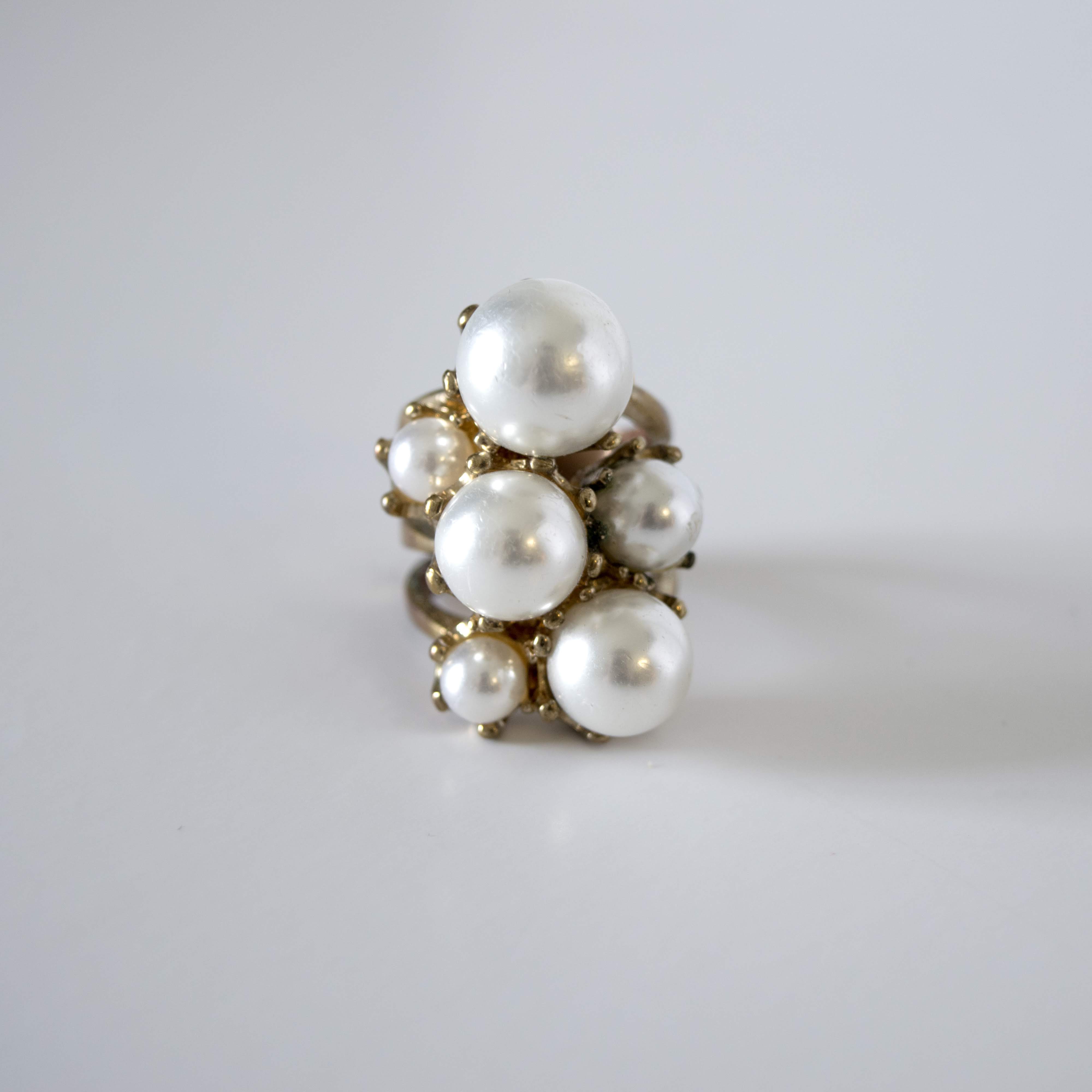 Pearls Cluster Cocktail Ring