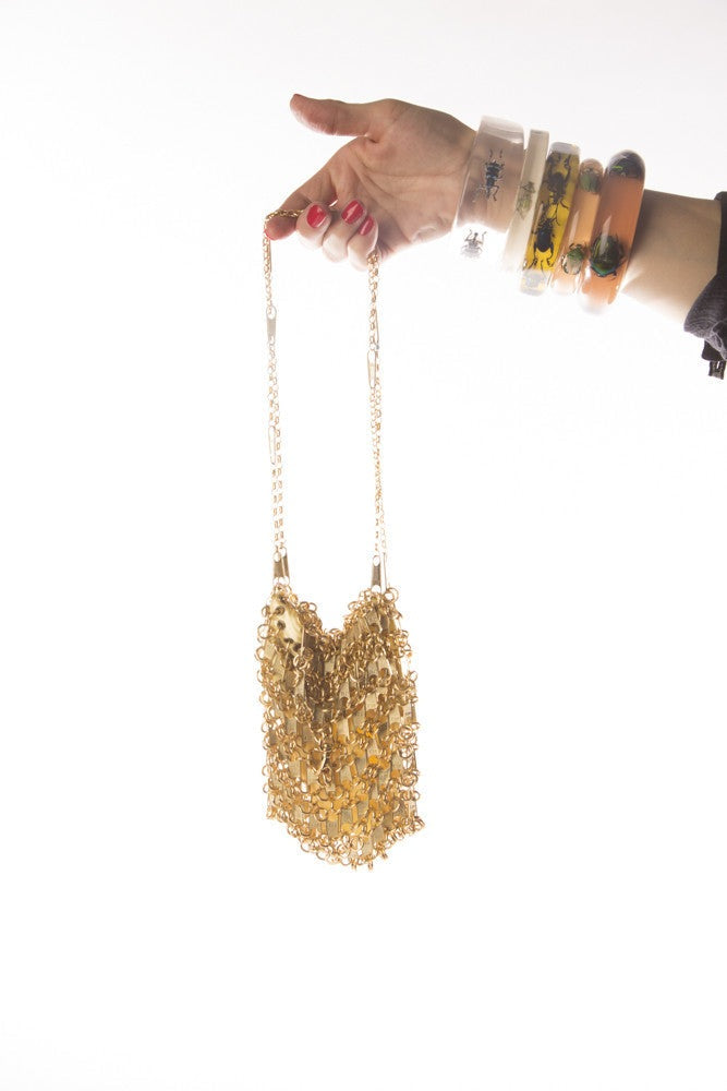 Neide Ambrosio Zipper Metal Chain Mail Bag Handcrafted in Brazil