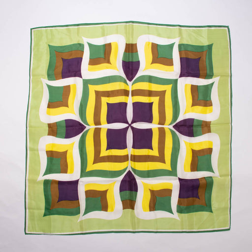 Psychedelic Pattern Green Yellow Vintage Accessories Made in Japan