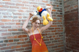 Novelty Yellow Duck Figural Necklace Vintage Plastic Jewelry