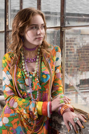 VINTAGE PLASTIC JEWELRY FLAPPER NECKLACE