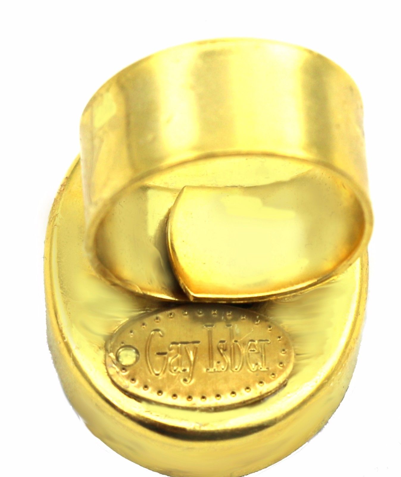 Gay Isber Scarab Ring 24Kt Gold Plate Contemporary Design Jewelry