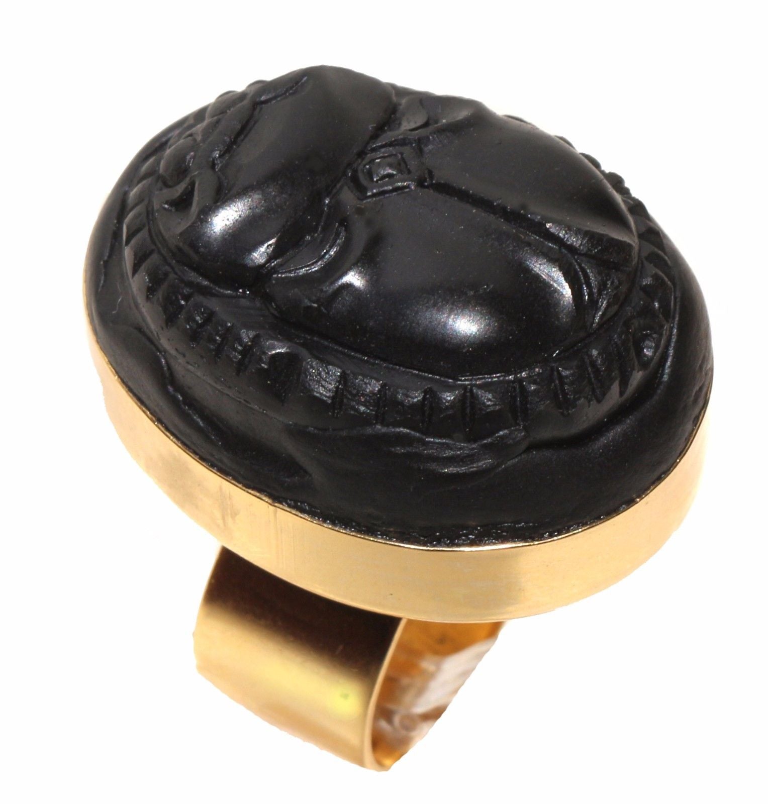Gay Isber Scarab Ring 24Kt Gold Plate Contemporary Design Jewelry