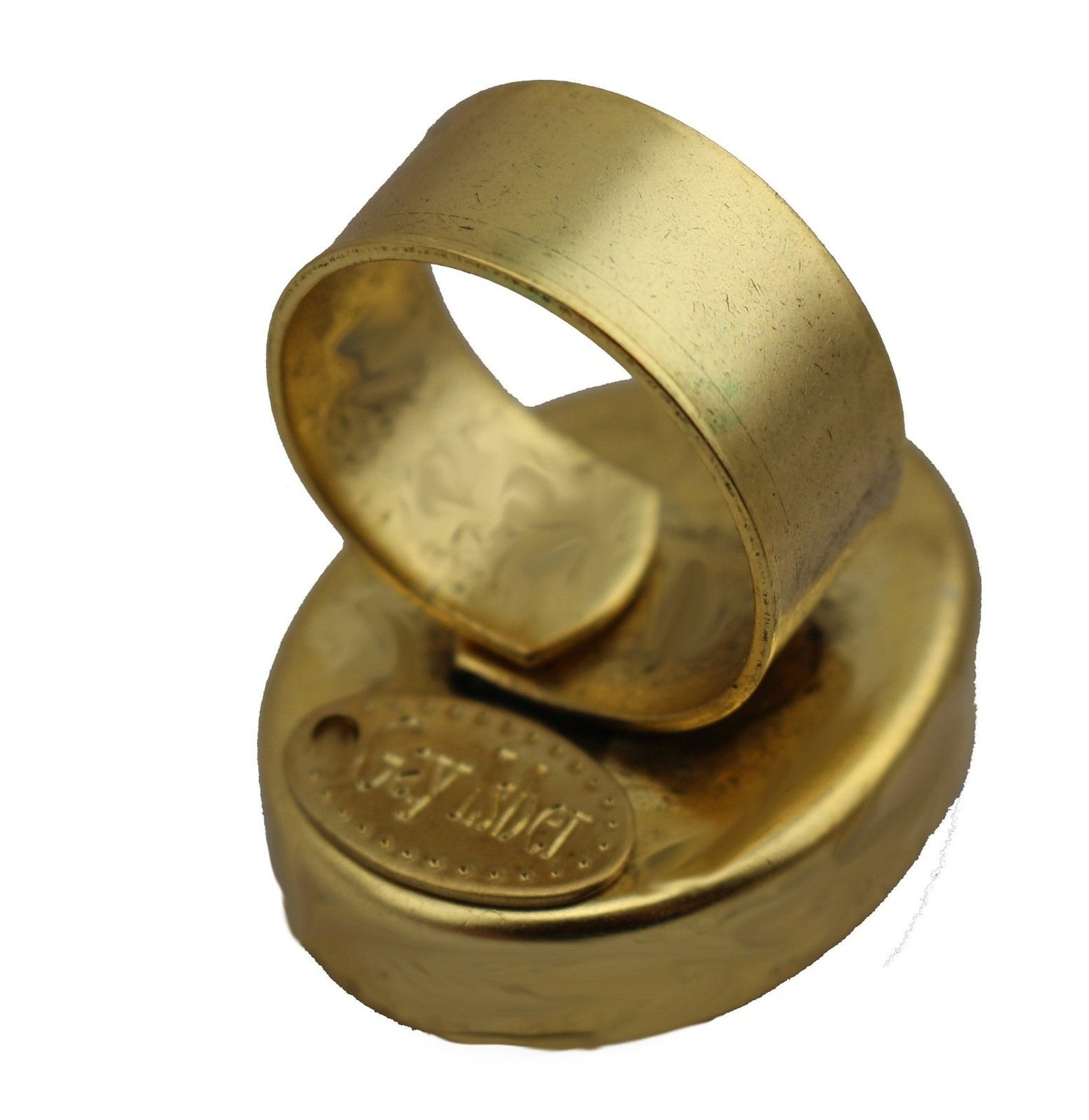 Gay Isber Scarab Ring 24Kt Gold Plate Contemporary Design Jewelry