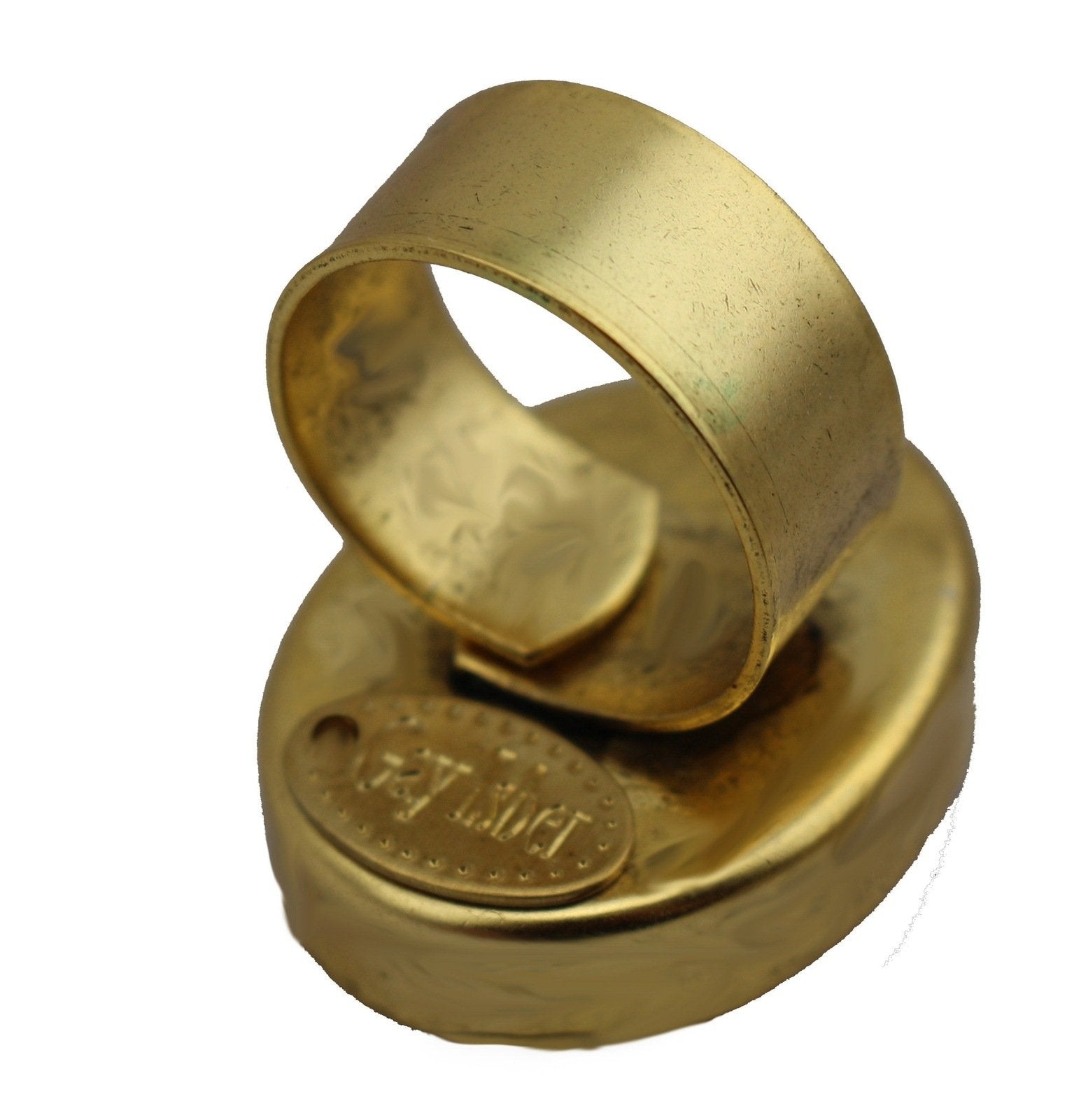 Gay Isber Scarab Ring 24Kt Gold Plate Contemporary Design Jewelry