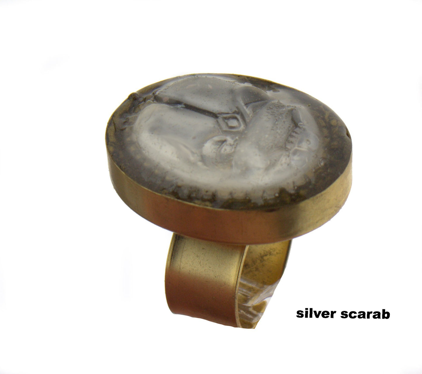 Gay Isber Scarab Ring 24Kt Gold Plate Contemporary Design Jewelry