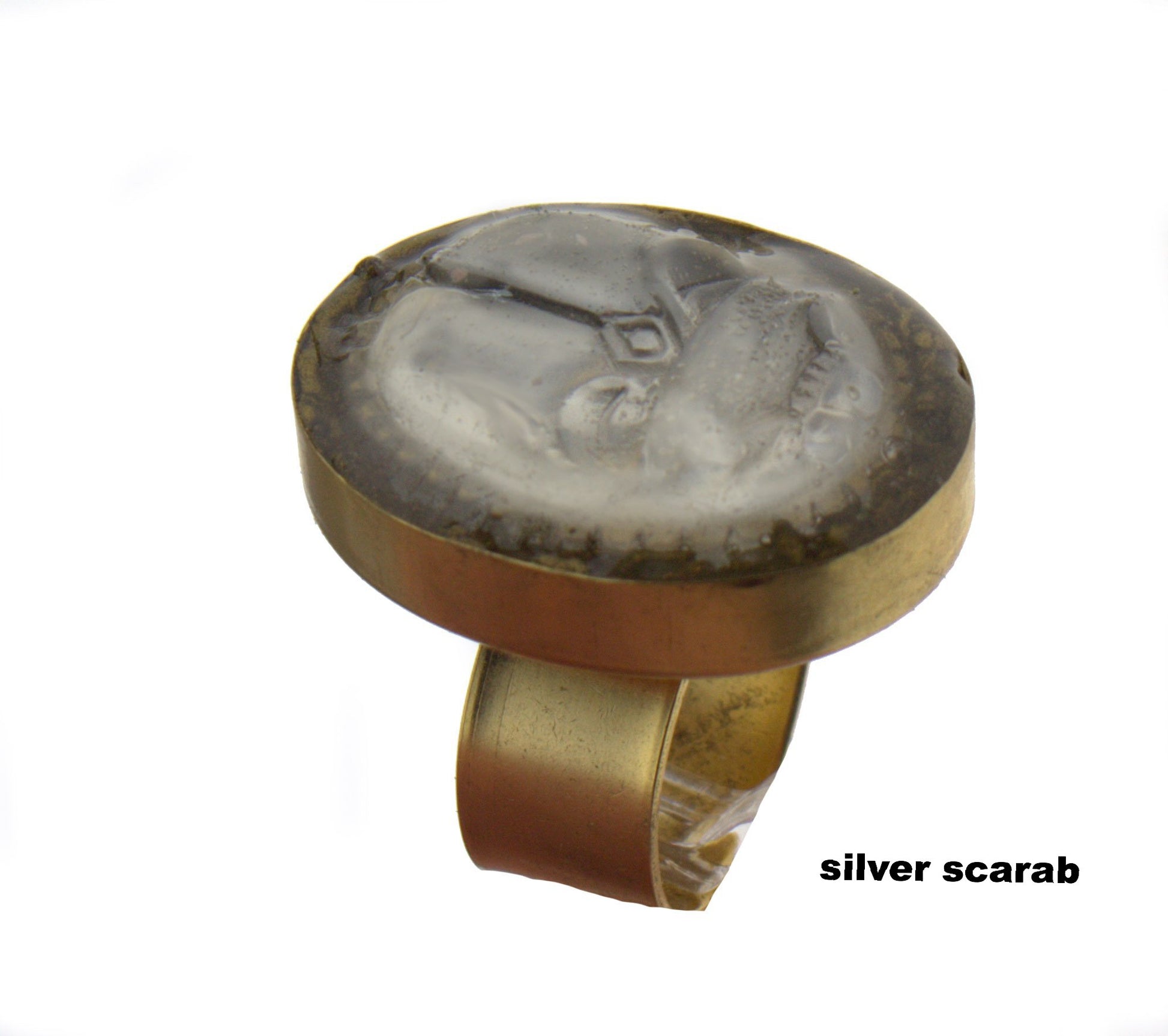 Gay Isber Scarab Ring 24Kt Gold Plate Contemporary Design Jewelry