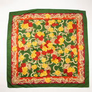 Red Roses Garden Scarf Vintage Accessories made in Italy