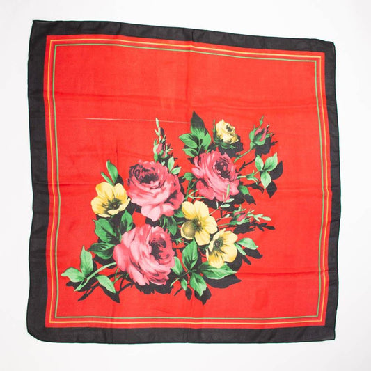Floral Rose Flower Scarf Vintage Accessories