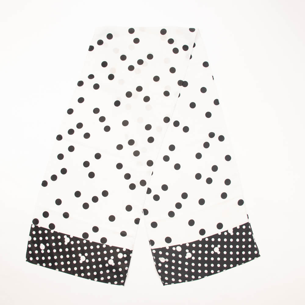 Black and White Polka Dots Scarf Vintage Accessory