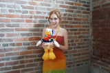 Novelty Yellow Duck Figural Necklace Vintage Plastic Jewelry